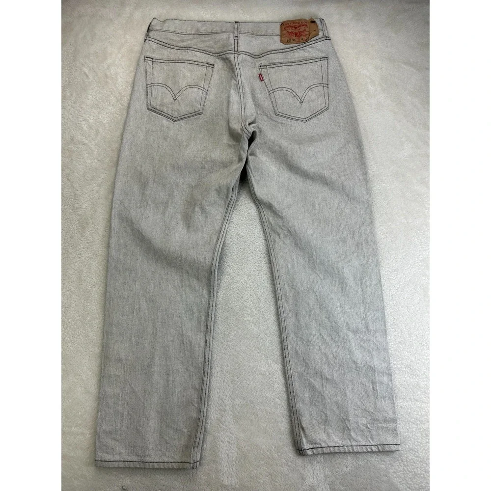 Levi's 501 XX Straight Fit Jeans Mens 38x32 White Twill Button Fly Pockets READ